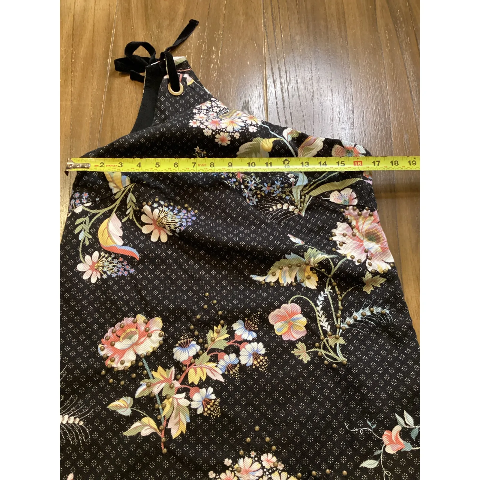 Maeve Anthropologie black ashbury one shoulder floral embroidered mini dress NWT - Image 6