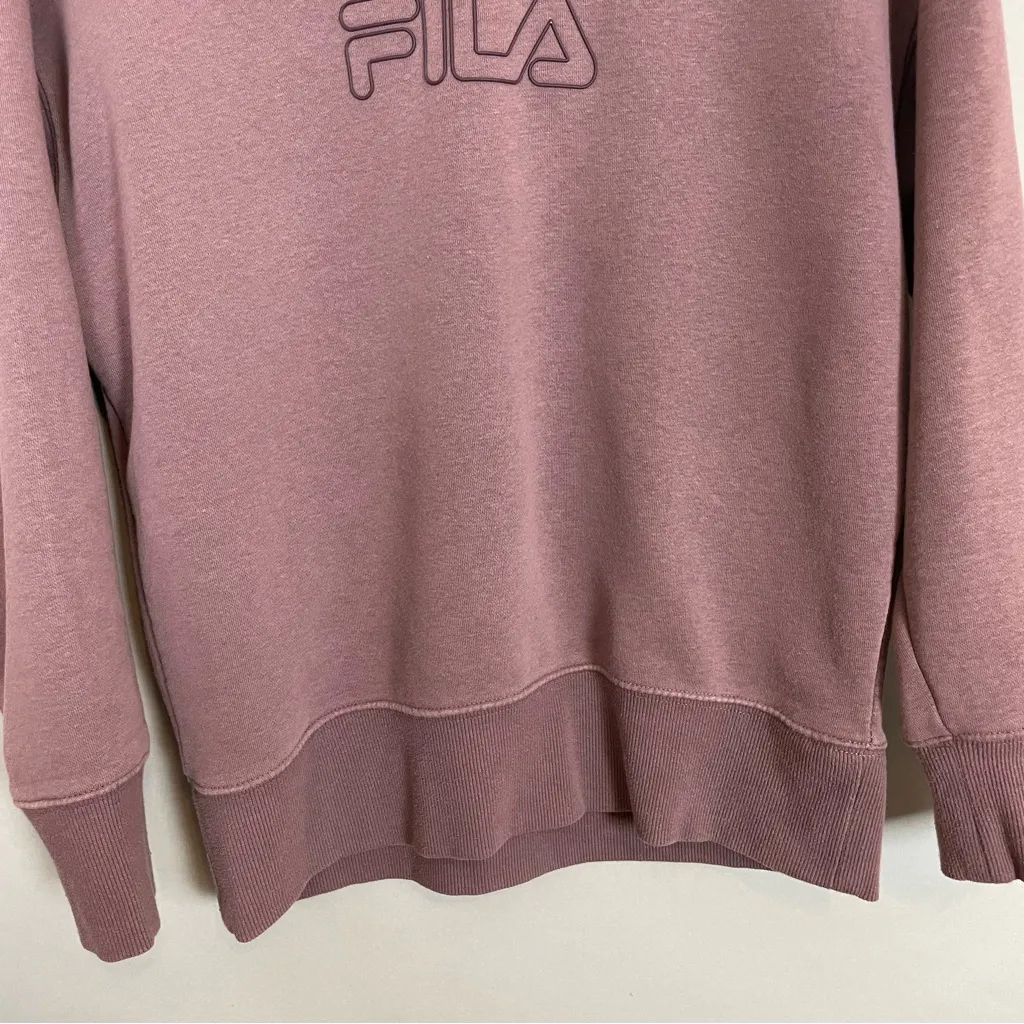 Fila Sweatshirt Crewneck Logo‎ Front Puce Women Size Small Athleisure Casual Top - Image 6