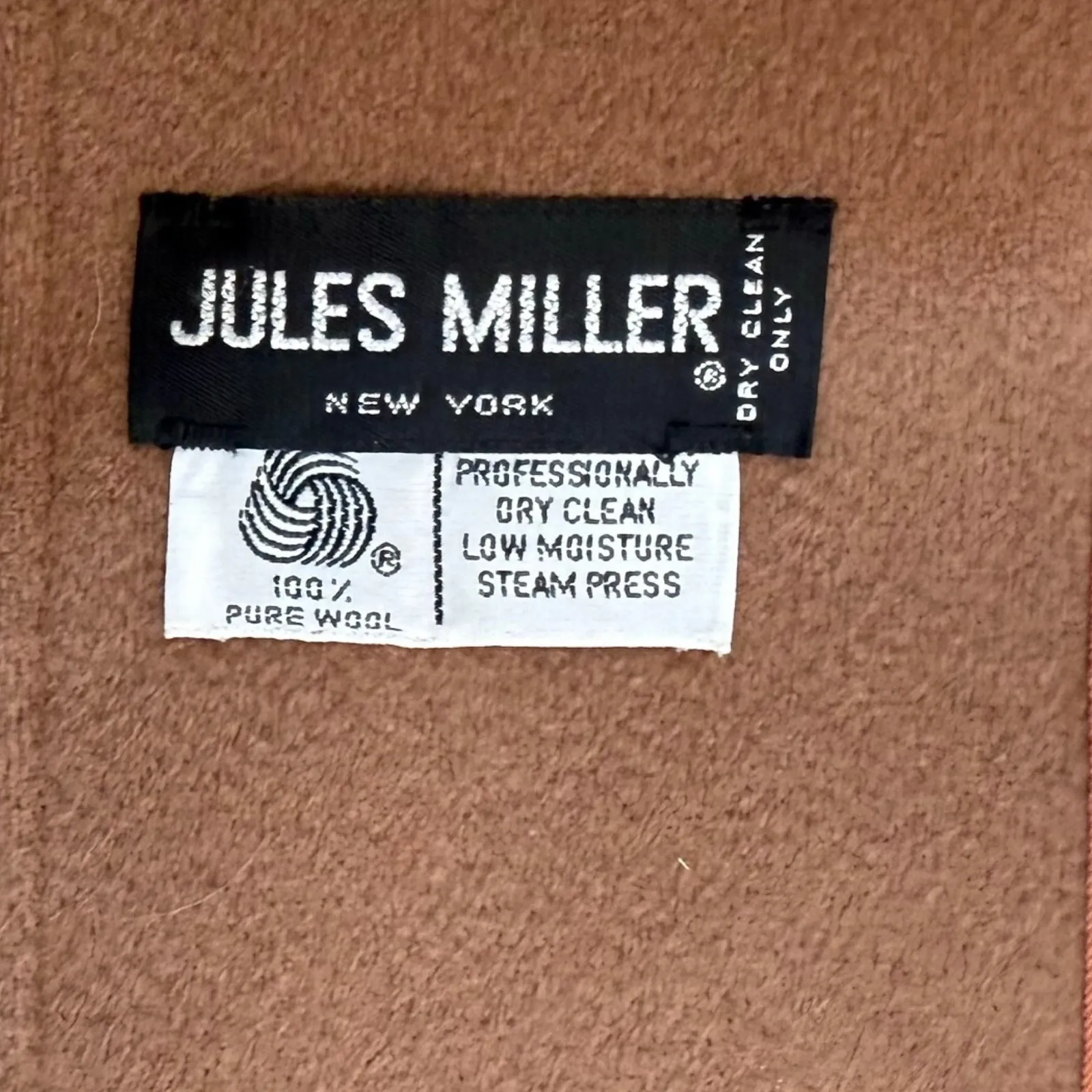 Vintage 80s Brown Double Breasted Leather Black Accents Long Wool Peacoat size L Size L - Image 2