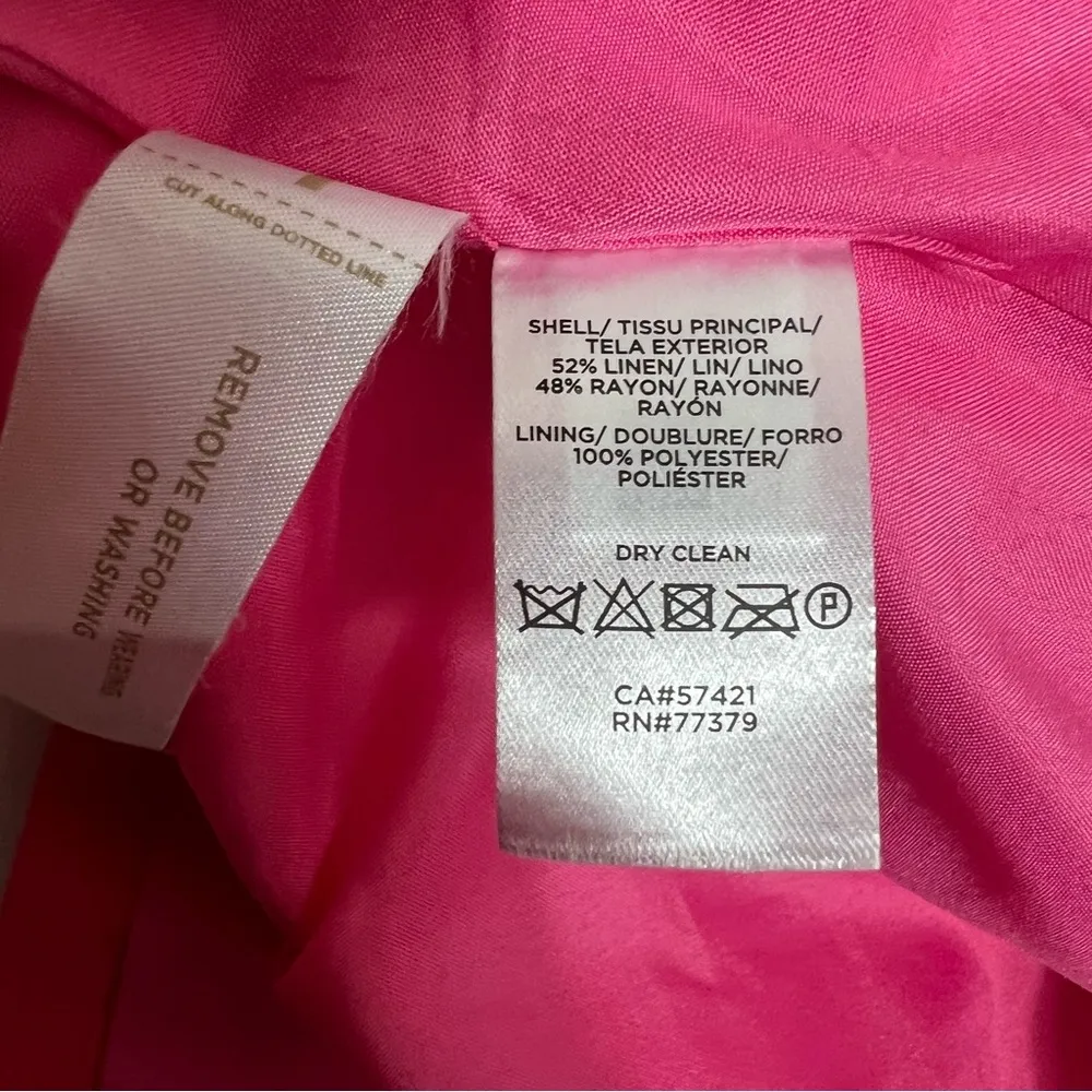 Ann Taylor linen blend the Greenwich hot pink blazer Sz 14 - Image 8