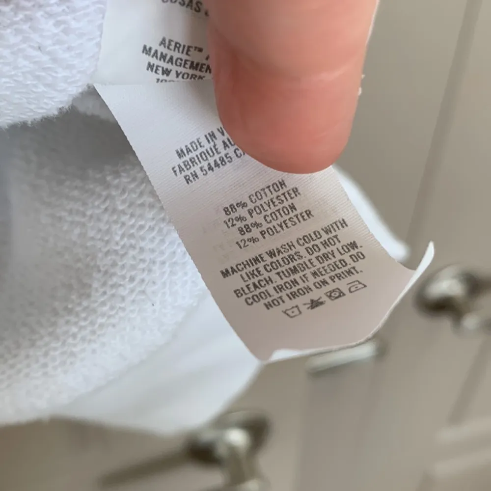 AERIE WHITE CREW SWEATSHIRT OVERSIZED LARGE - Image 3