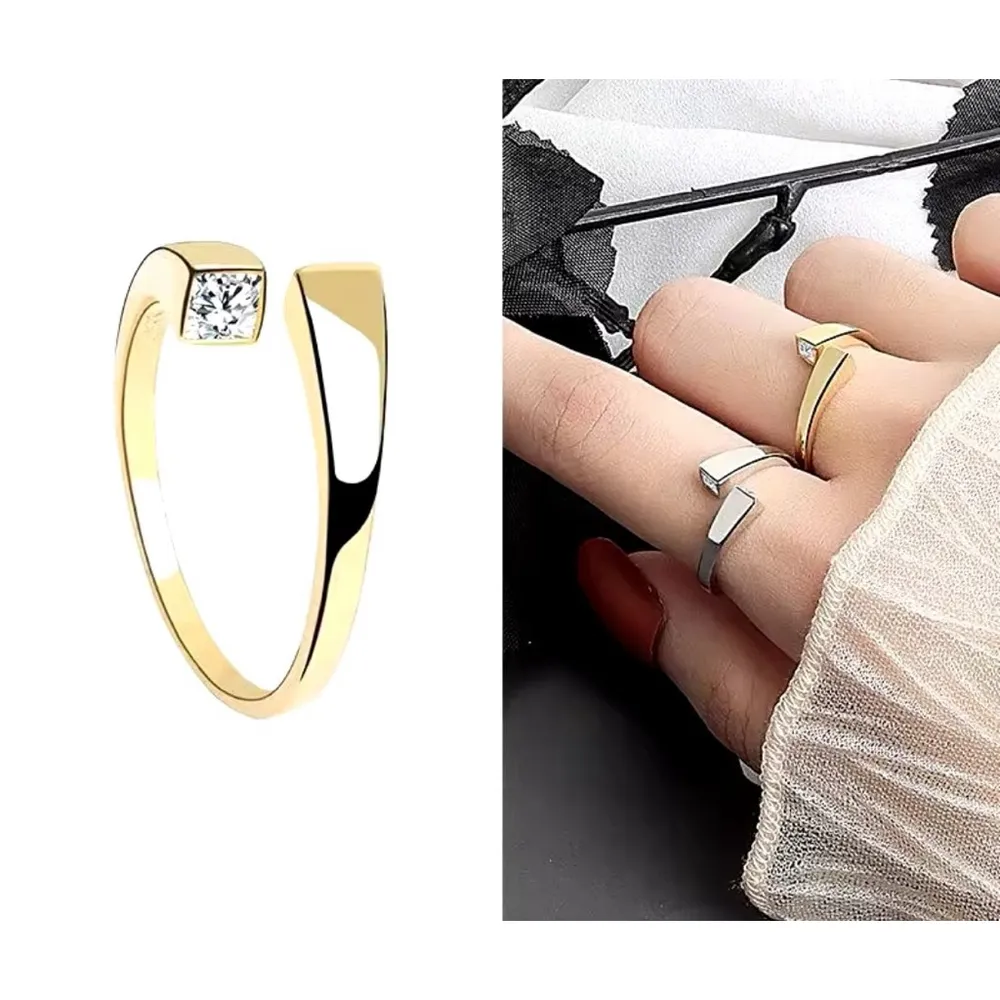 Sparkling Unique‎ Bypass Ring | 14k Over Sterling Silver - Image 11