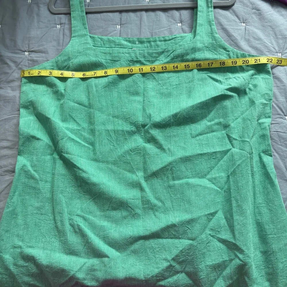 Women's Tank Mini Shift Dress A New Day Green Striped Cotton Linen Size XL - Image 9