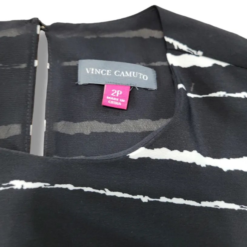 Vince Camuto Dress 2P Petite Women's A-Line Dress Sleeveless Elastic Waist Lined  - Image 6