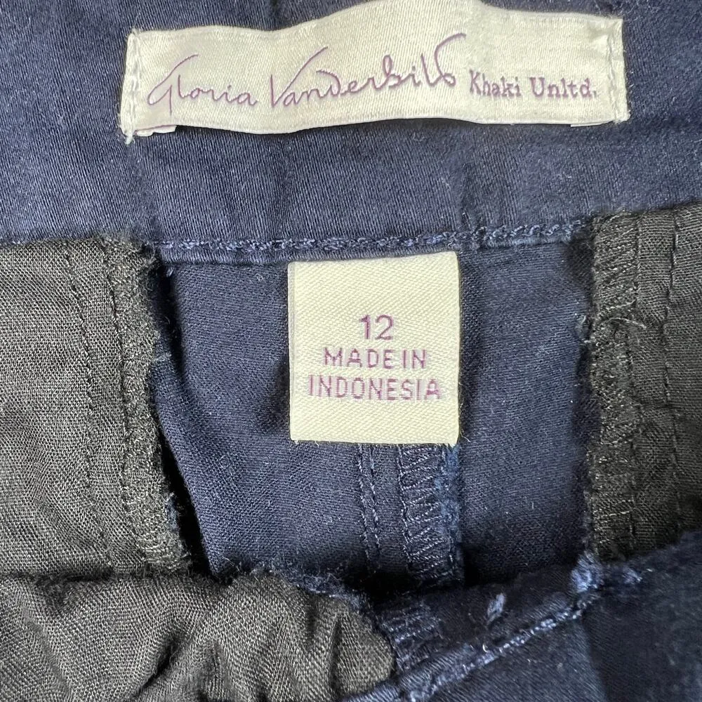 Gloria Vanderbilt Anita Straight Leg Khaki Pants Midnight Affair (Navy) Size 12 - Image 3