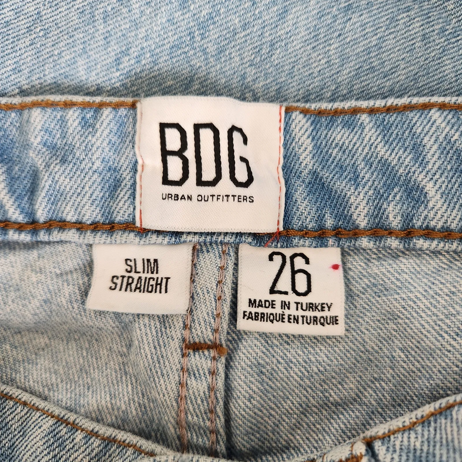 Urban Outfitters BDG Ripped Jeans Slim Straight Light Wash High Rise Cutoff 26 - Image 6