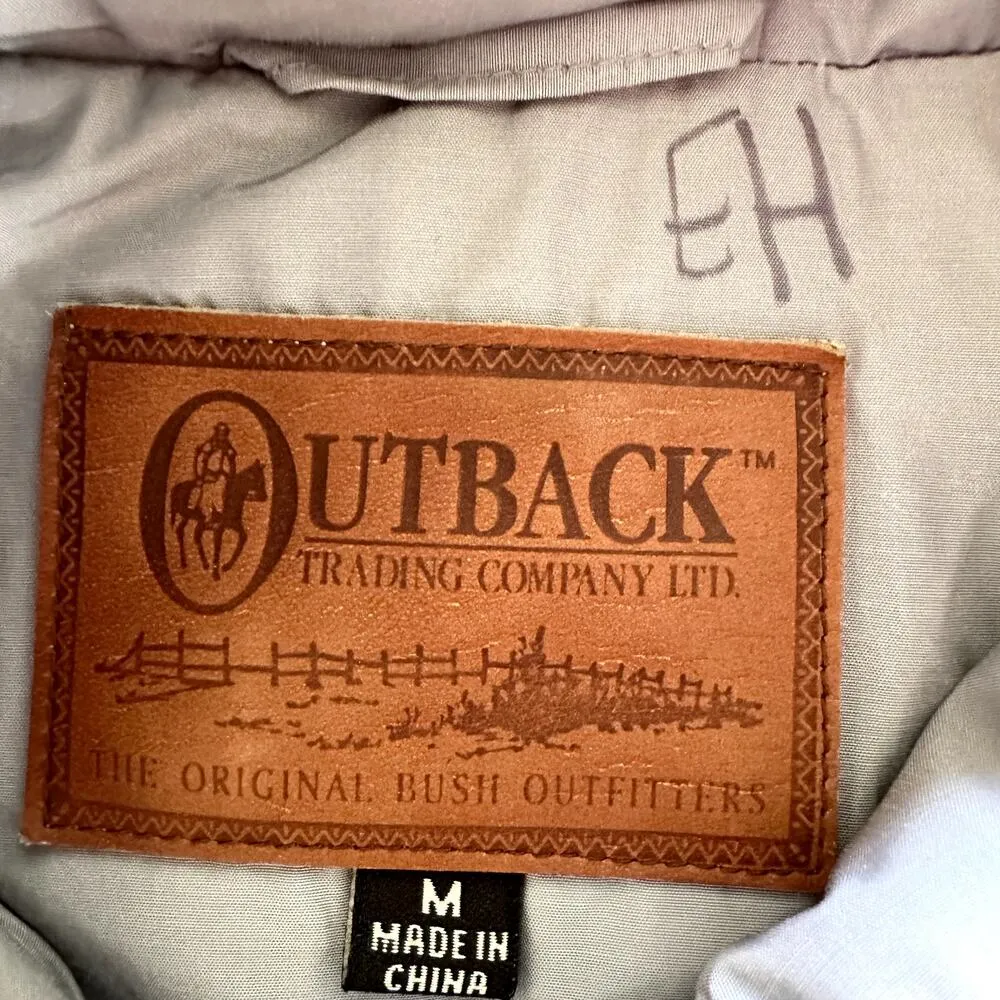 Outback Trading Down & Country Quilted Vest Jacket Zip Up Lined Western Gray M Size M - Image 2