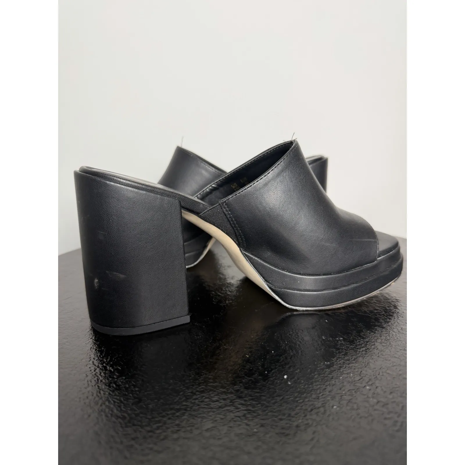 Sam Edelman Shoes Ollyn Circus NY Black Platform Sandals Heels Size 8.5 Slip On - Image 7