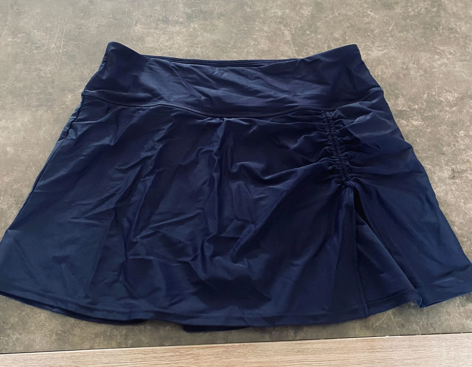 Charmo Women Swim Skirt Drawstrings Sides Swim Shorts Bathing Suit Skirted Swimsuit Bottom Blue Size XXL - Image 7