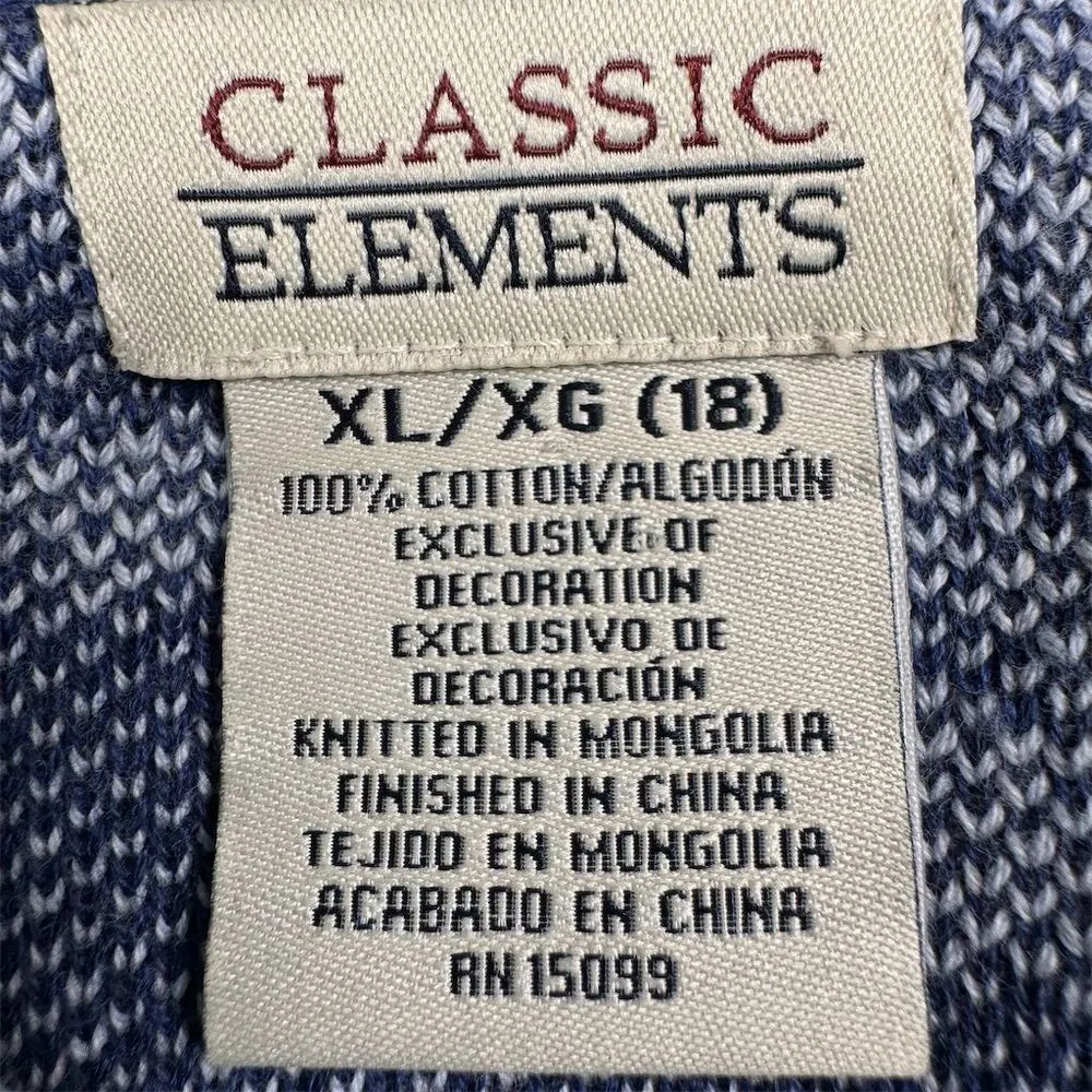 Vintage  Women's XL Blue Floral Cardigan Sweater Cotton - Image 6