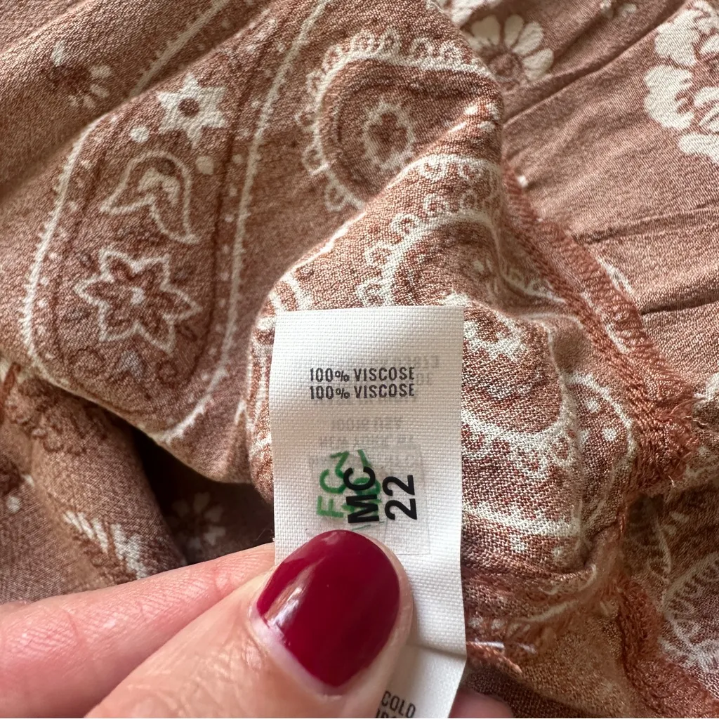 aerie Rust Colored Layered Paisley Mini Skirt NEW Medium  American Eagle - Image 4