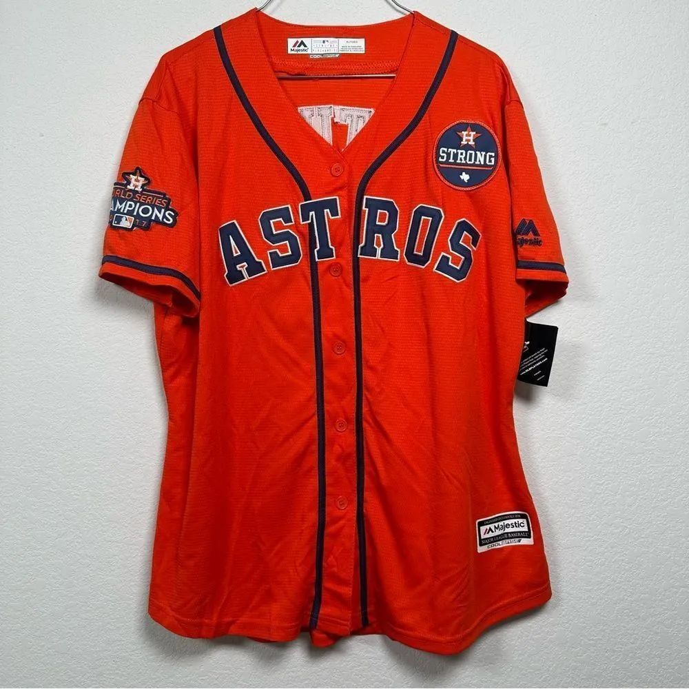 NWT! Jose Altuve Houston Astros 2017 World Series Jersey Majestic womens XL - Image 8