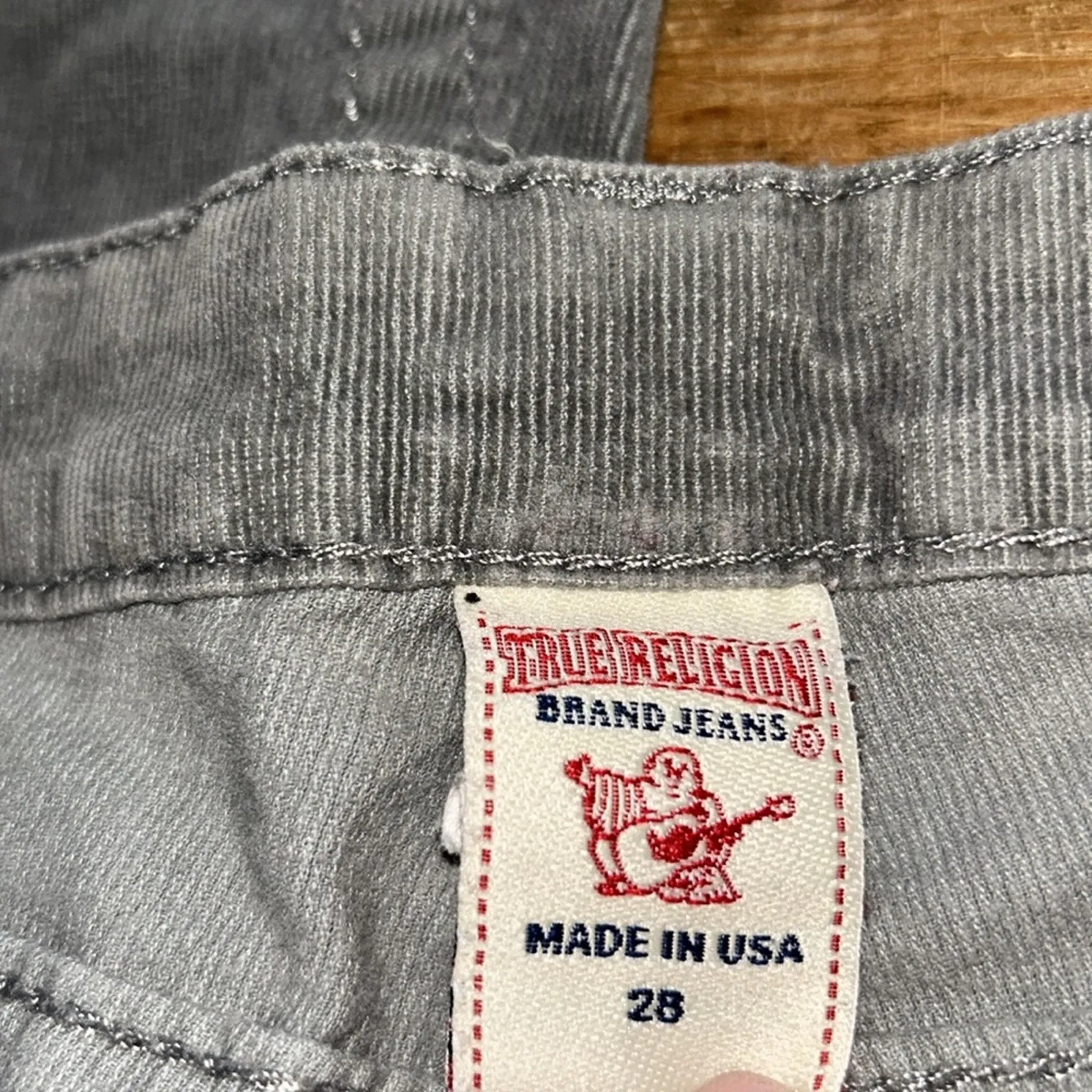 Woman’s True Religion Gray Corduroy , flare legs Pants Size 28 - Image 8