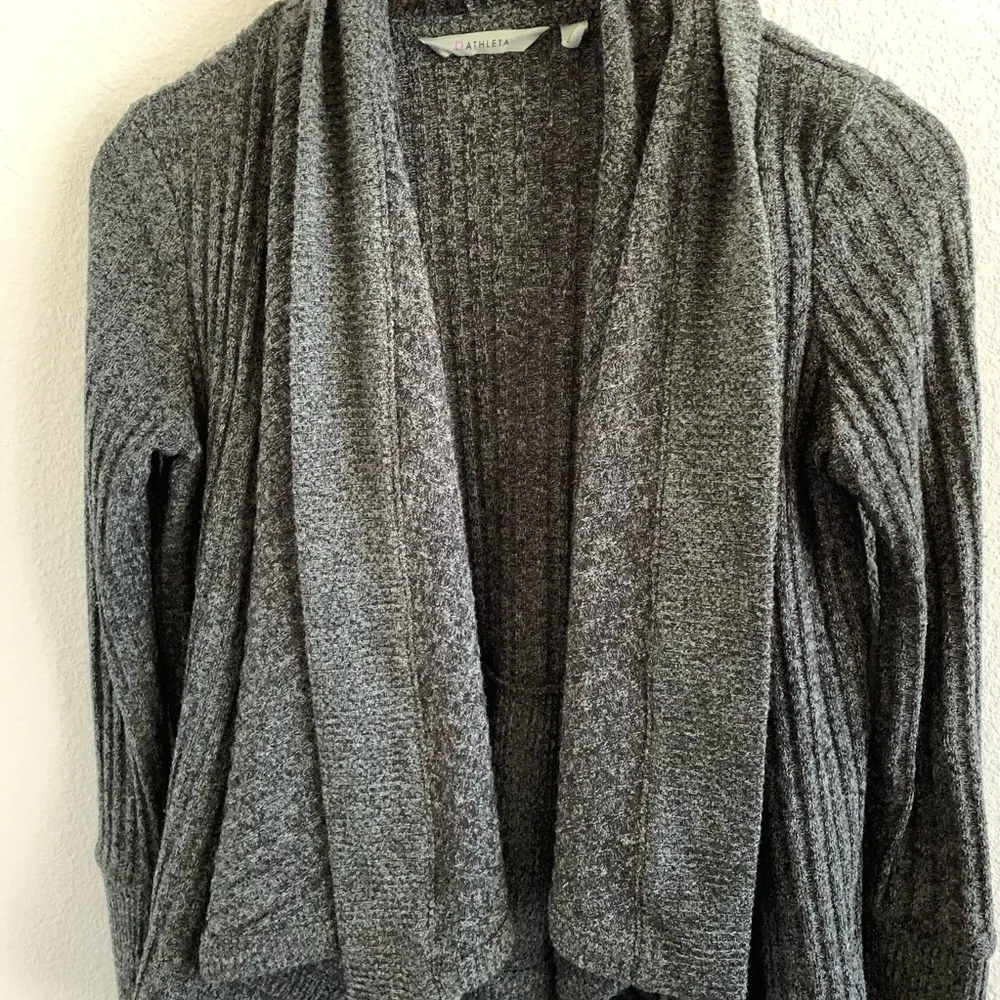 Athleta Tiburon Wrap Cardigan Charcoal Gray Athleisure Casual Comfort XXS - Image 4