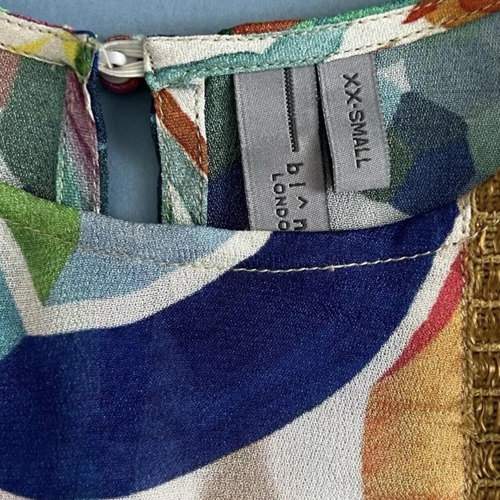 Anthropologie Bl-nk Miranda Green Watercolor Peasant Long Sleeve Blouse - Image 7