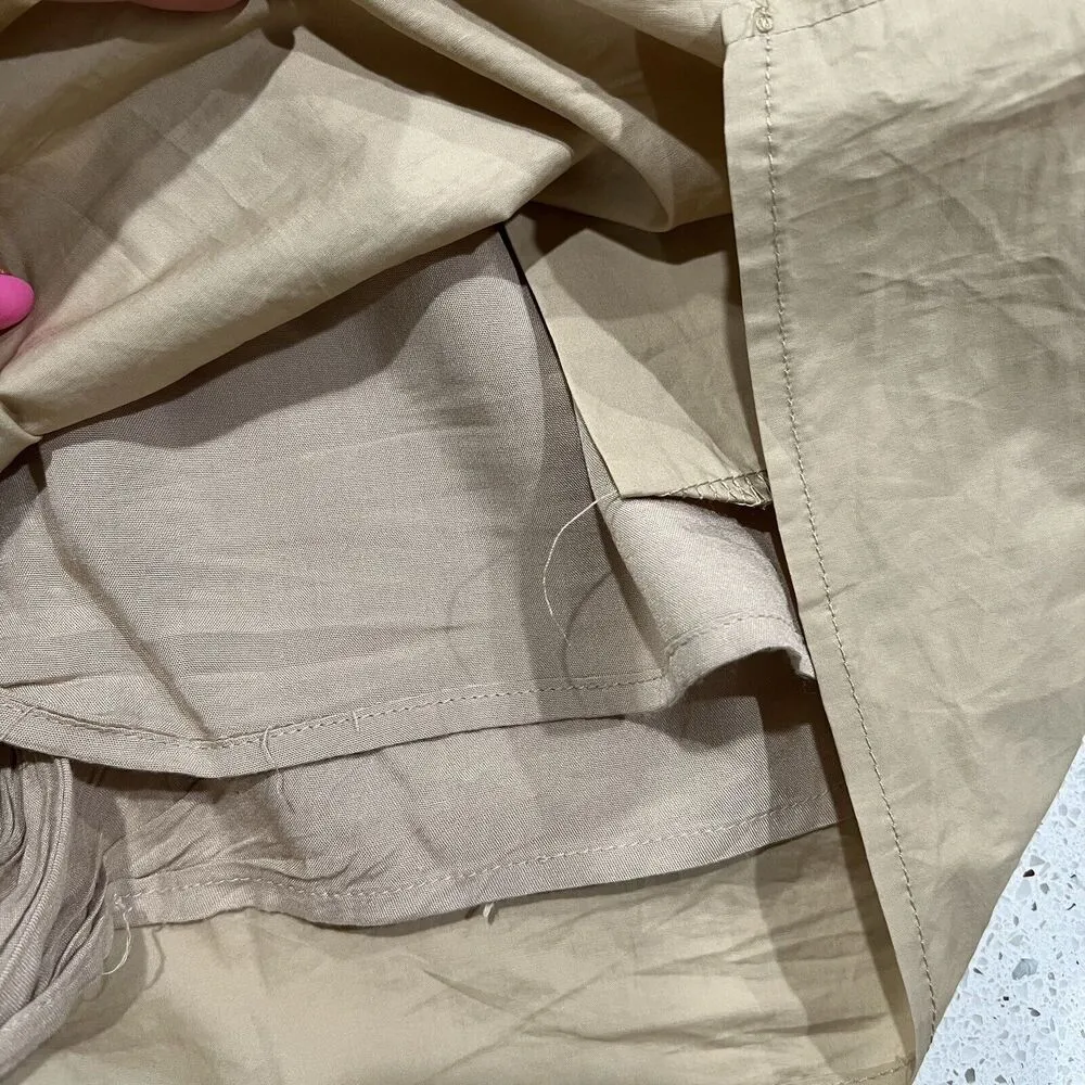 Mable Size S Shorts High Elastic Waist Pull On Khaki Beige Lined Pockets Women’s - Image 7