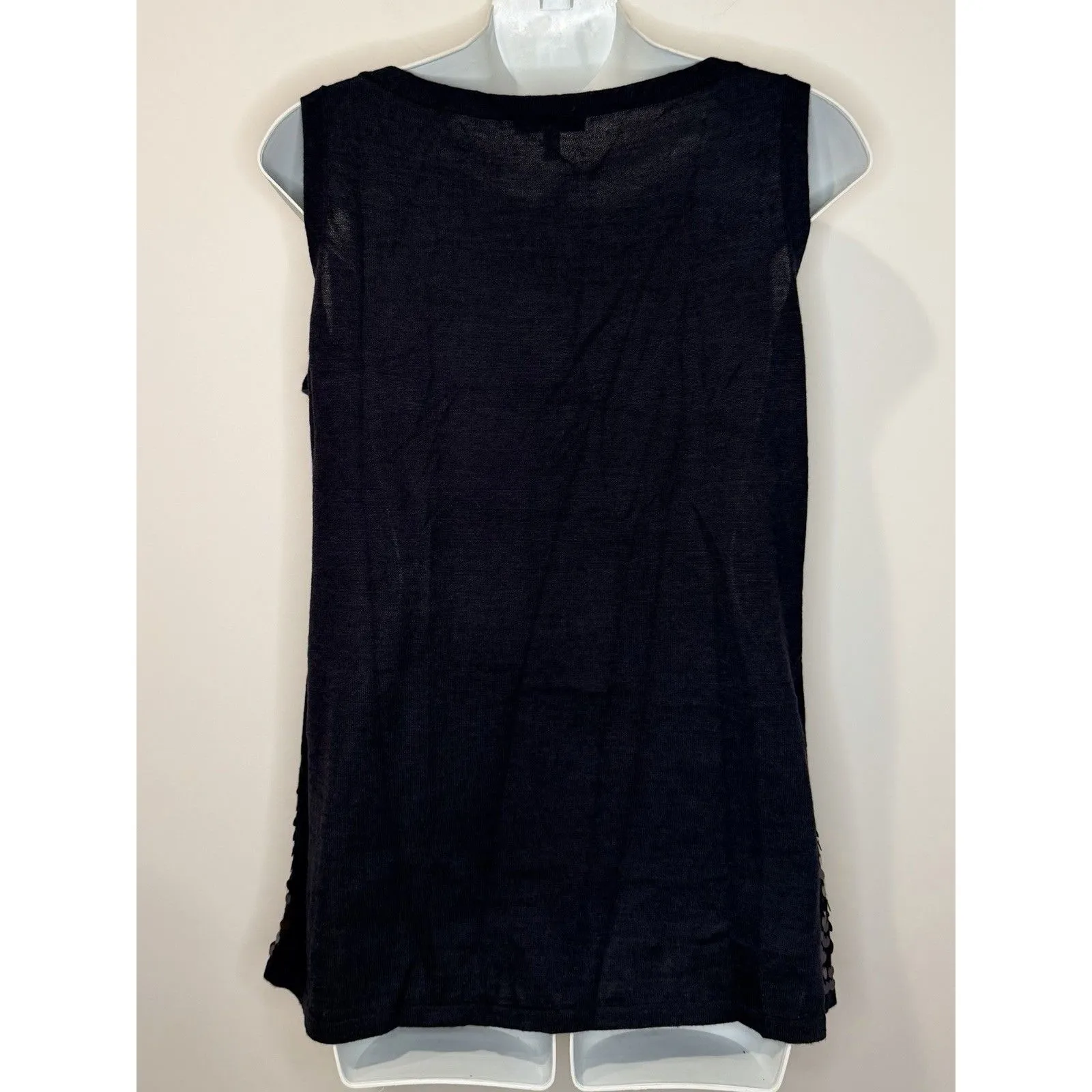 Eileen Fisher 100% Merino Wool Purple Sequin Sleeveless Tank Top Size M EUC!! - Image 3