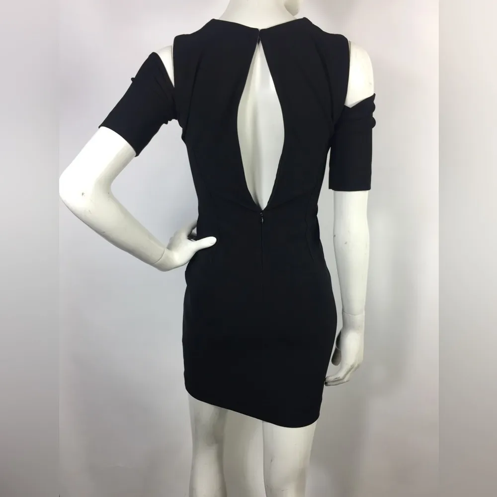Ygal Azrouel Cutout Bodycon Dress Black White Size 0 - Image 2