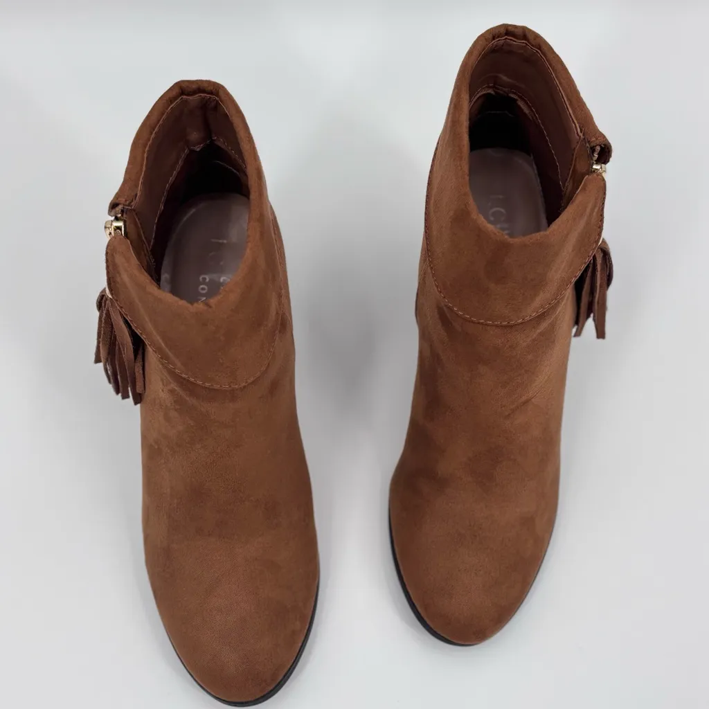 LC Lauren Conrad Brown Ankle Booties with Tassel - Image 5
