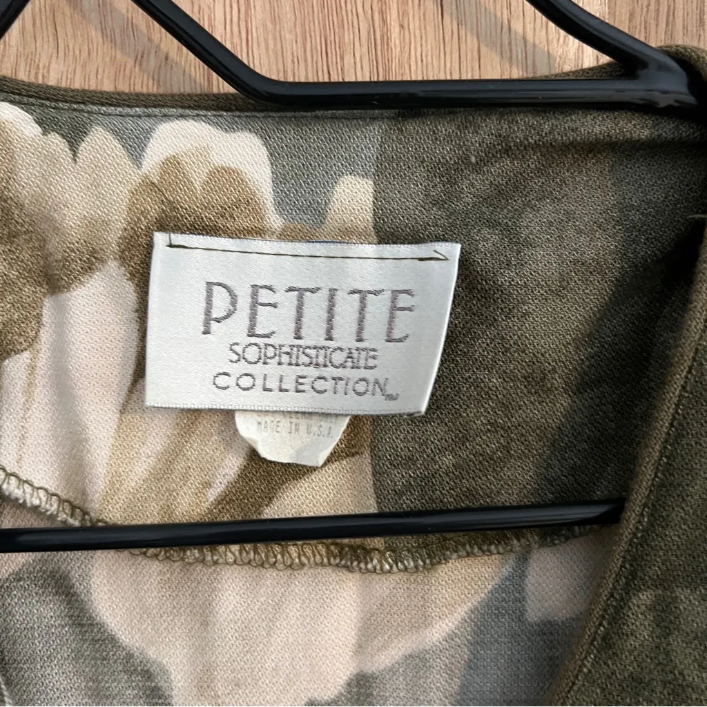 VTG Petite Sophisticate‎ 8 floral jacket Blazer Brown Tan - Image 5