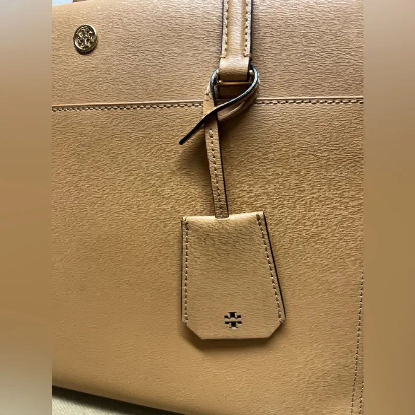 Tory Burch Leather Tote Light Brown - Image 2