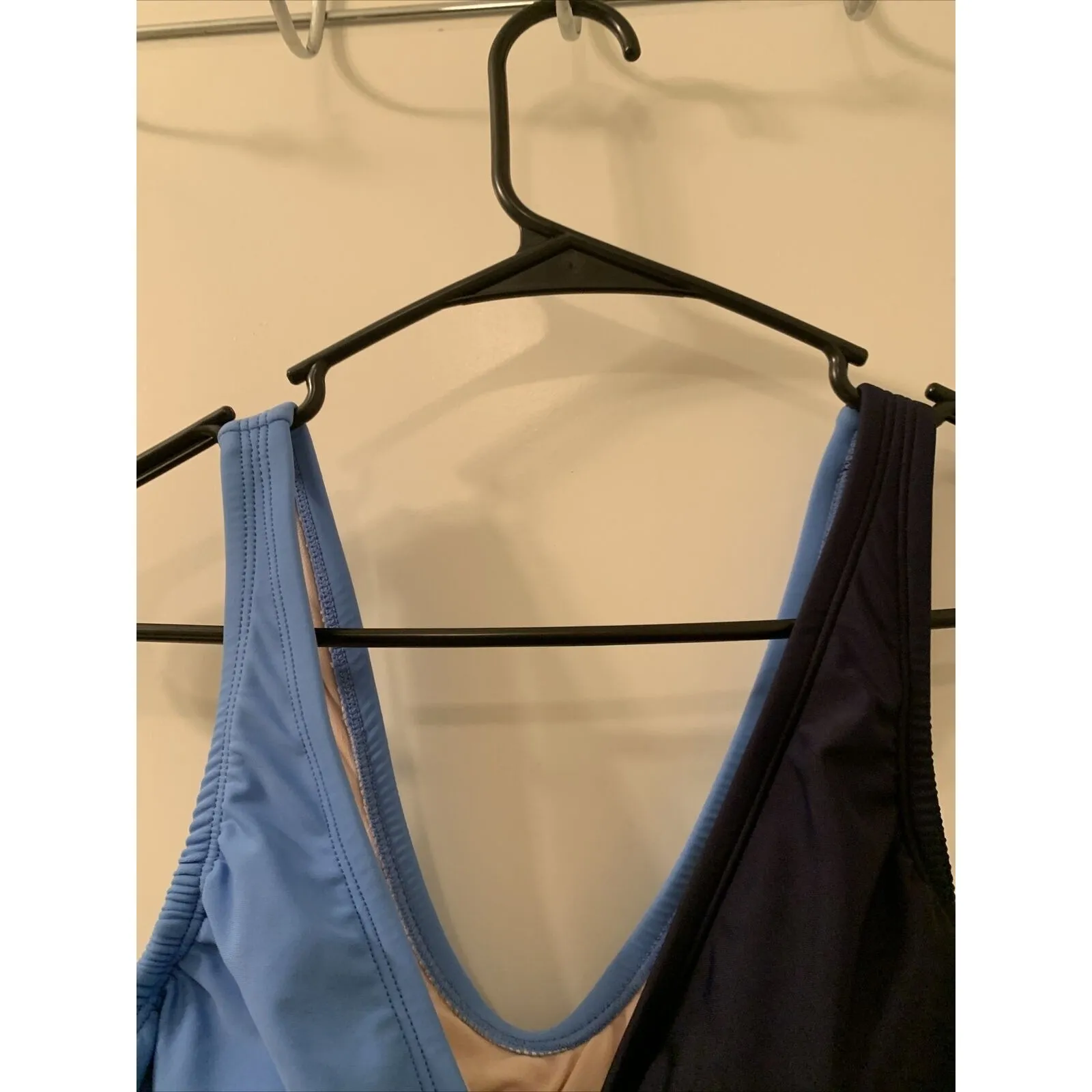 Kona Sol Women's Wrap Tie Colorblock One Piece Swimsuit Navy Blue Size Small - Image 9