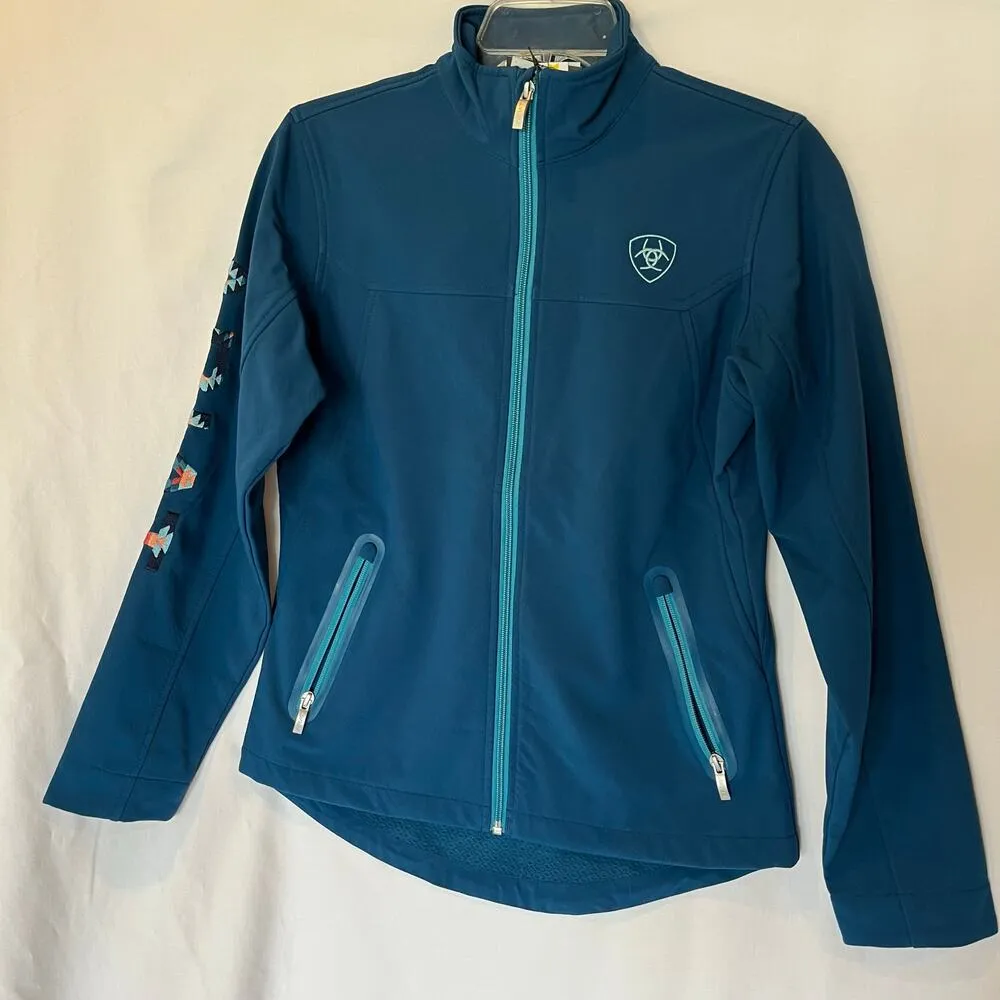 Ariat Women's Softshell Jacket Blue Size S Wind & Water Resistant Western - Image 2