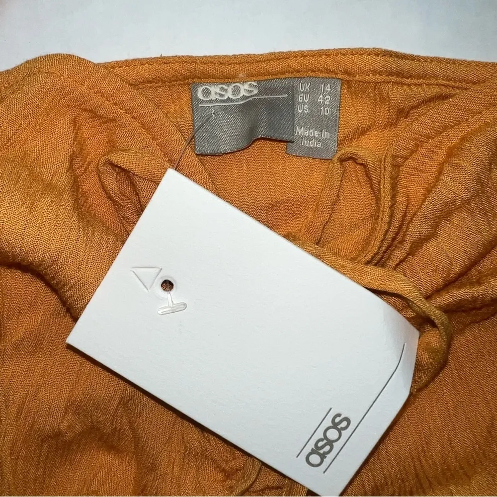 ASOS DESIGN cami jumpsuit with gathered bodice detail mustard size 10 - Image 10