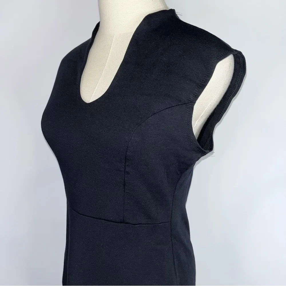 ROLLA COSTER Solid Black Sleeveless Bodycon Fitted Black Dress Large LBD - Image 7