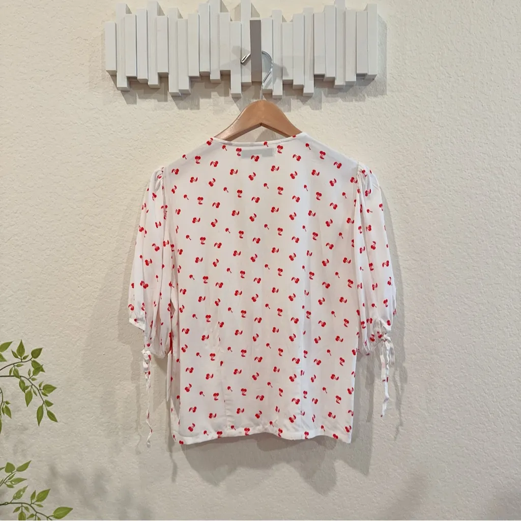 The Good Jane Cherry Pop Lover Top Blouse Size Small NWT White - Image 4