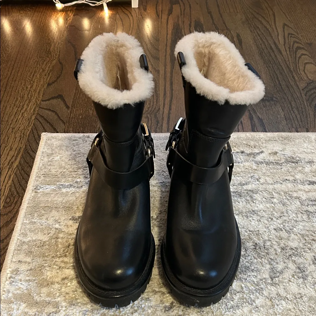 tory burch henry moto shearling lined boots - Image 3
