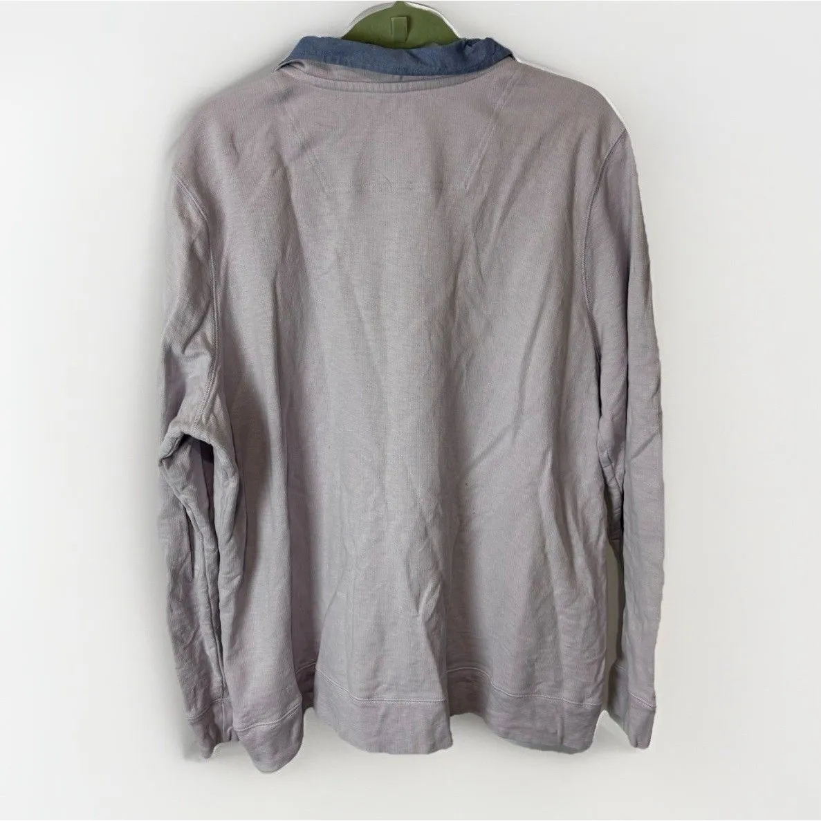 LL Bean Women's Organic Cotton Sweatshirt Quarter Zip Pullover Light Purple 2X - Image 6