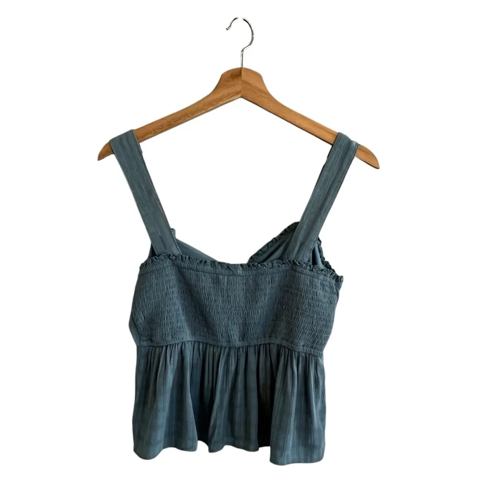 American Eagle Y2K Tie Front Babydoll Cami Top Size M Blue Casual Coachella - Image 2