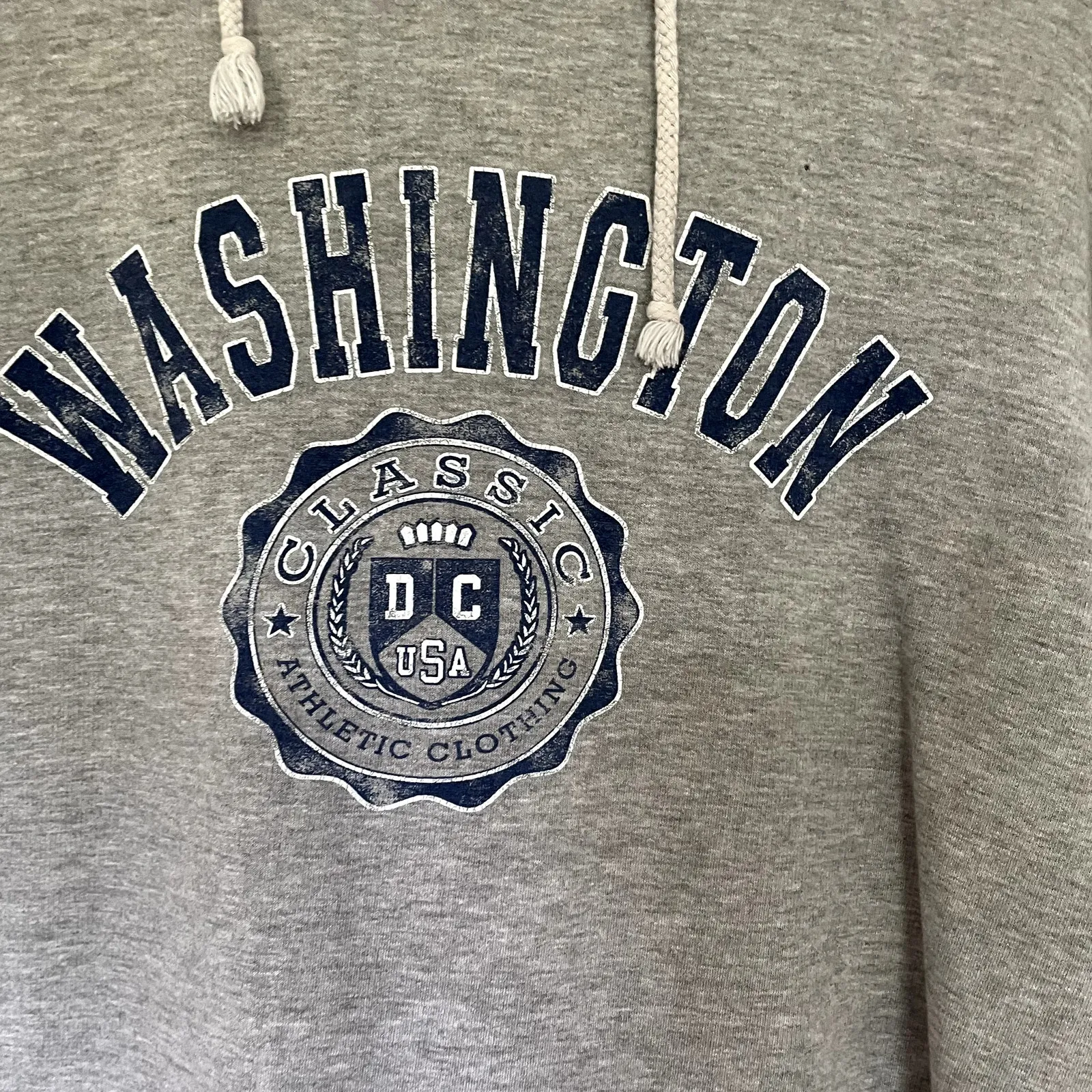 Talha USA gray Washington DC hoodie sweater women' size XL cotton casual FLAWS - Image 3