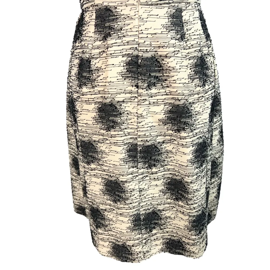 Carmen Marc Valvo Sleeveless Cocktail Dress 2 Fit & Flare Tan Black Old Money - Image 7