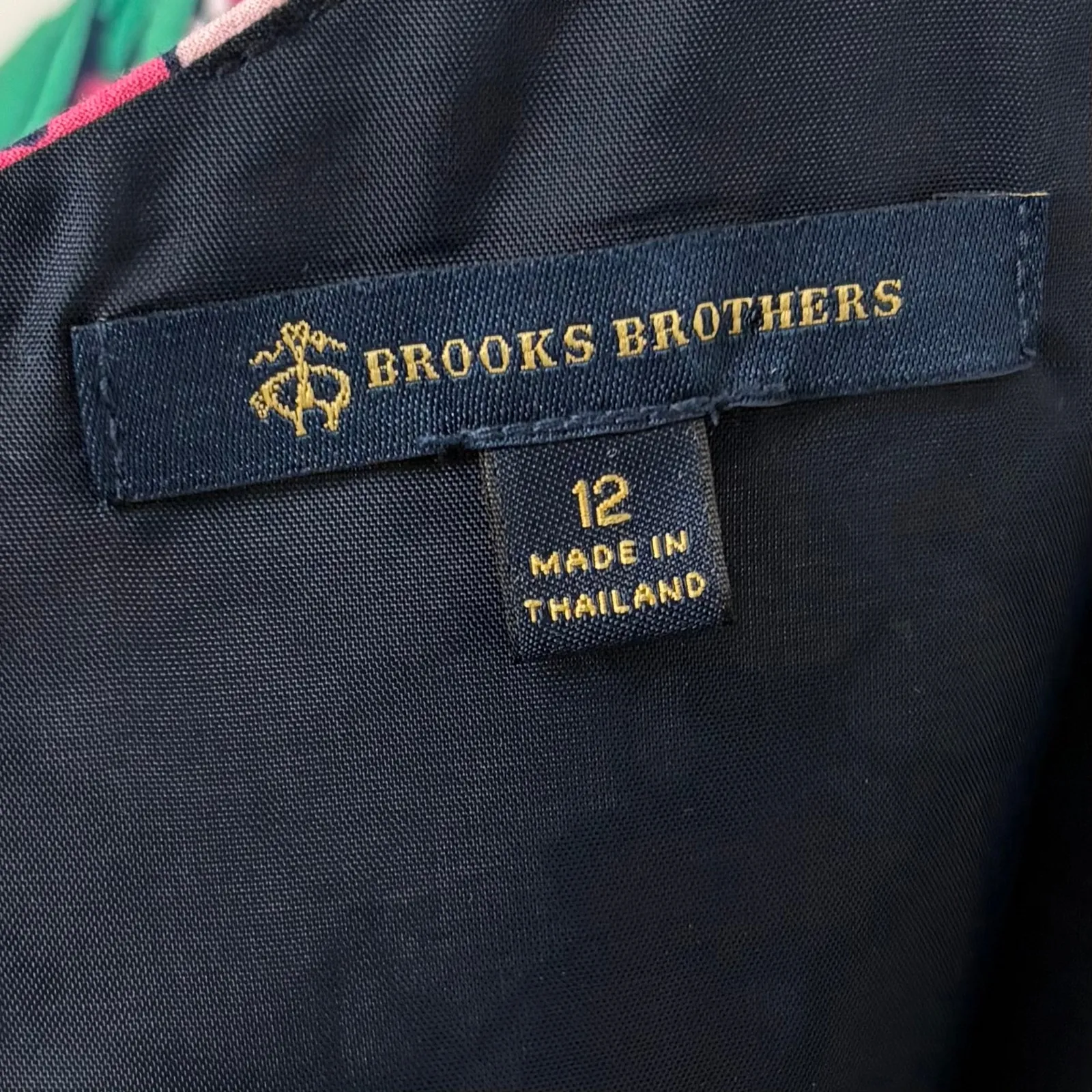 Brooks Brothers Womens Floral Dress Multicolor Lined Cotton Stretch Size 12 - Image 4