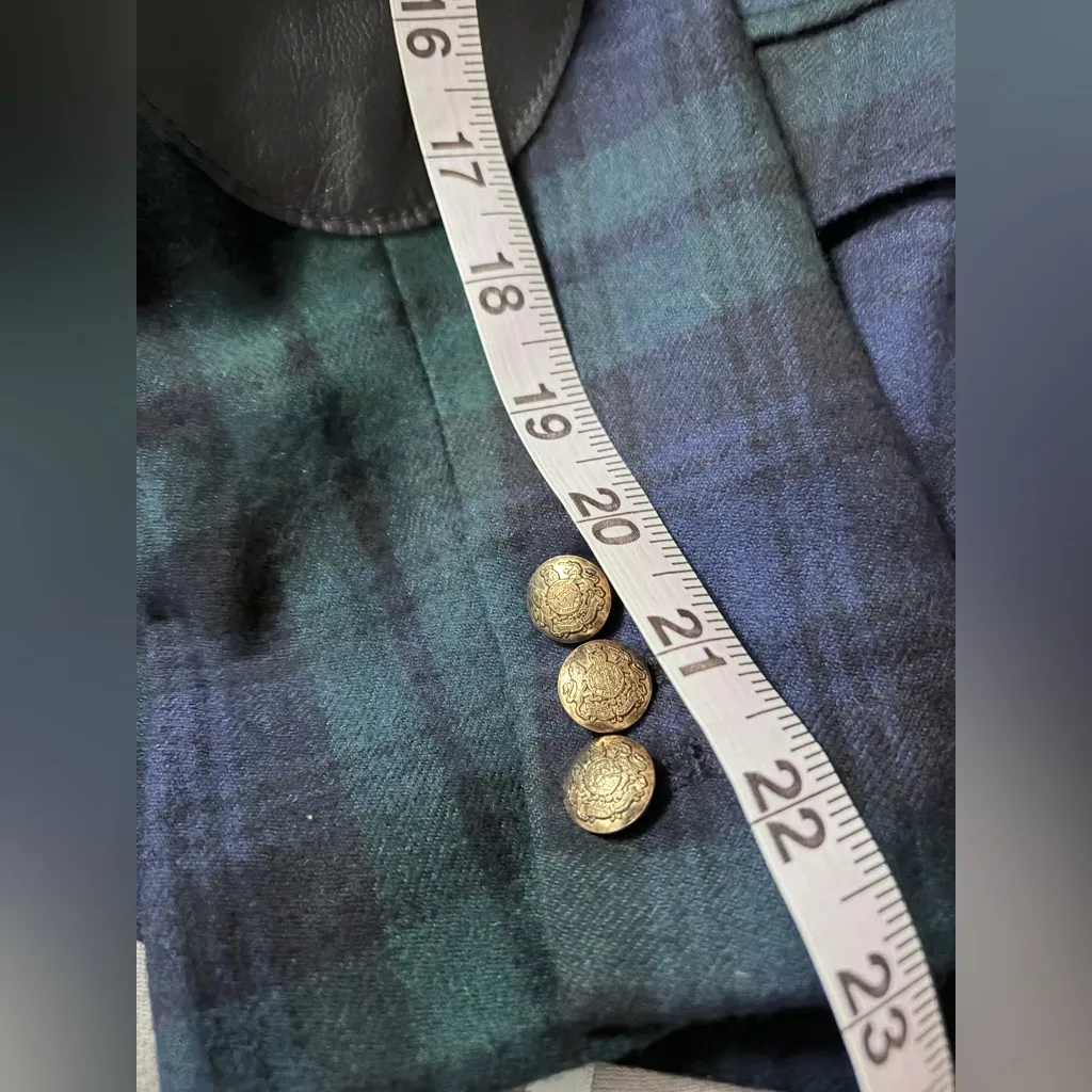 J.Crew wool preppy Plaid Women's Blazer Blue and Green schoolboy size 4 - Image 7