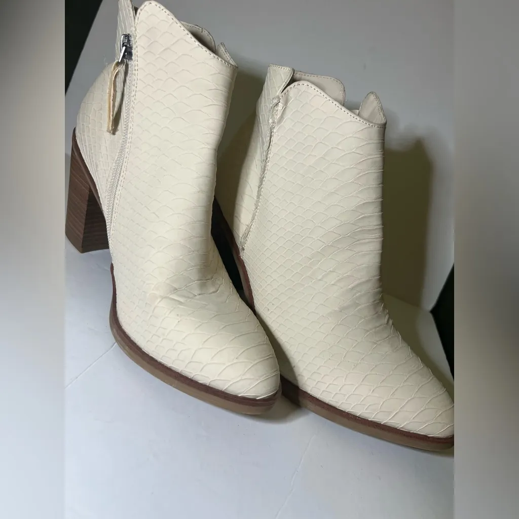 MIA 1976 Python Ankle Boots, Women's Size 8   Ivory Cowboy Boots NEW NEVER WORN - Image 10