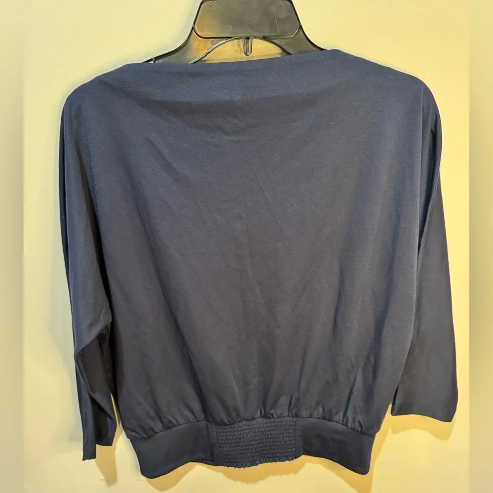 J. McLaughlin boat neck 3/4 dolman sleeve Navy Hazel Top sz‎ XS NWT - Image 3