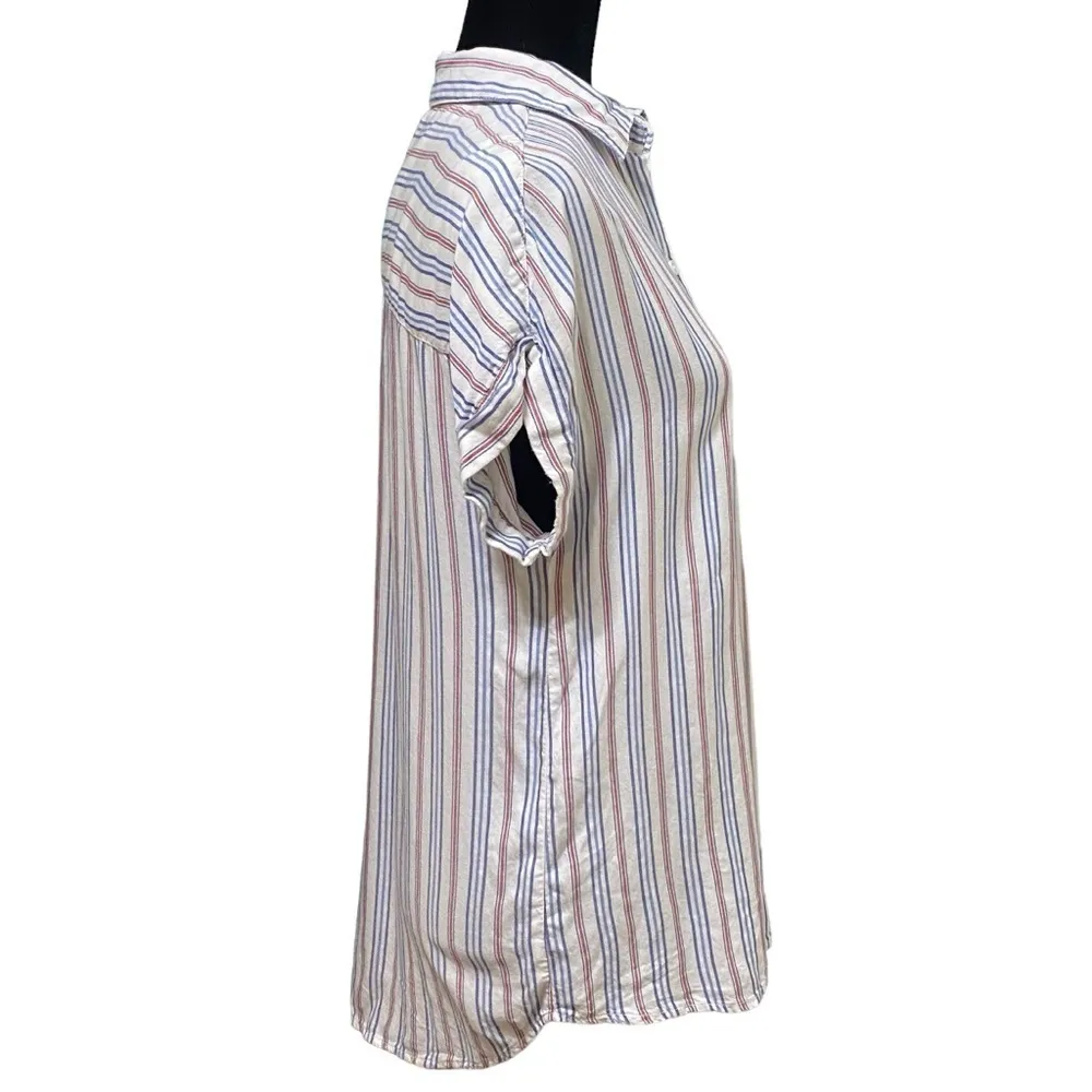 Beach Lunch Lounge Spencer Striped Button Front Camp Shirt Size XS Nautical - Image 3