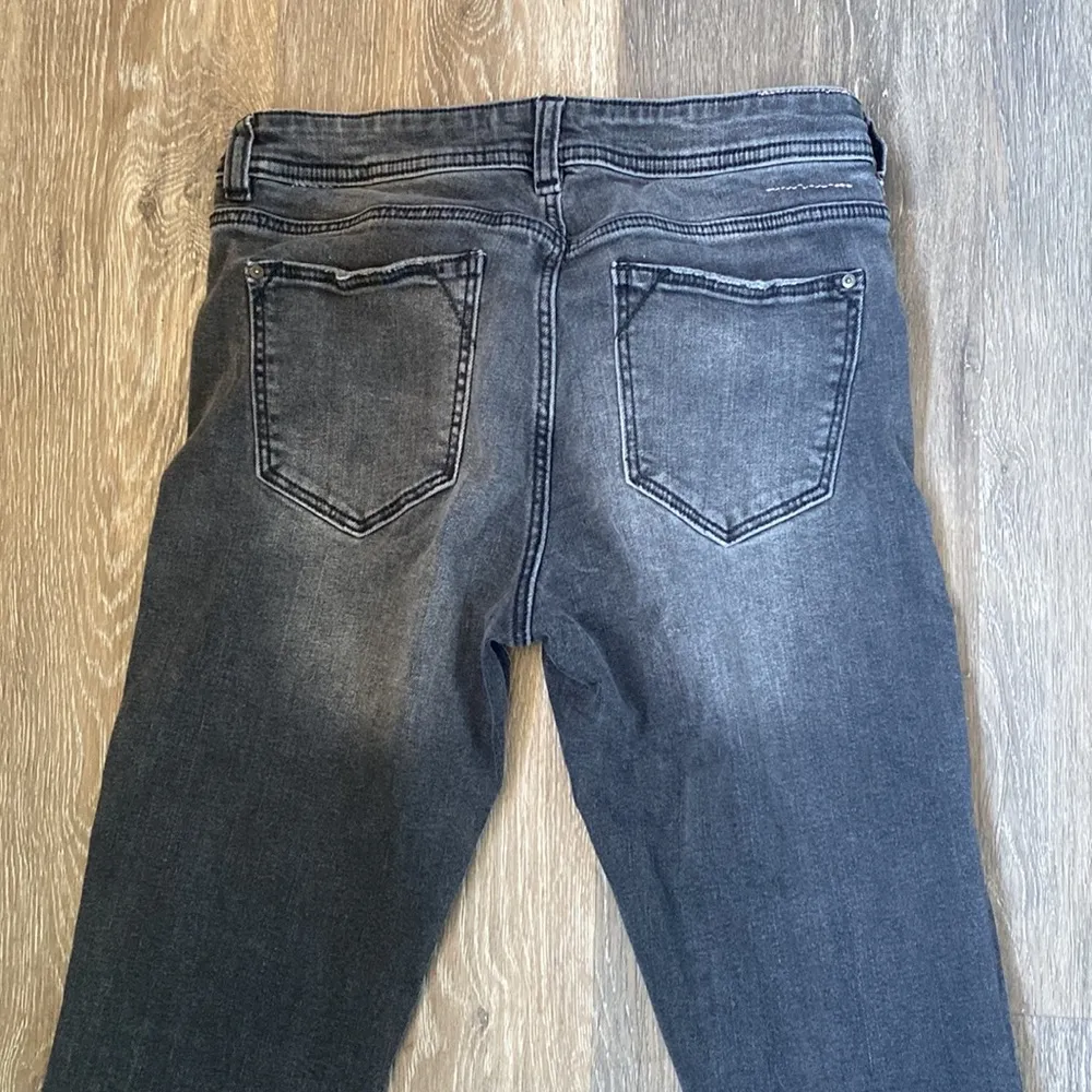 ZARA BASIC Z1975 Grey Raw Hem Skinny Denim Jeans Size 4 - Image 7