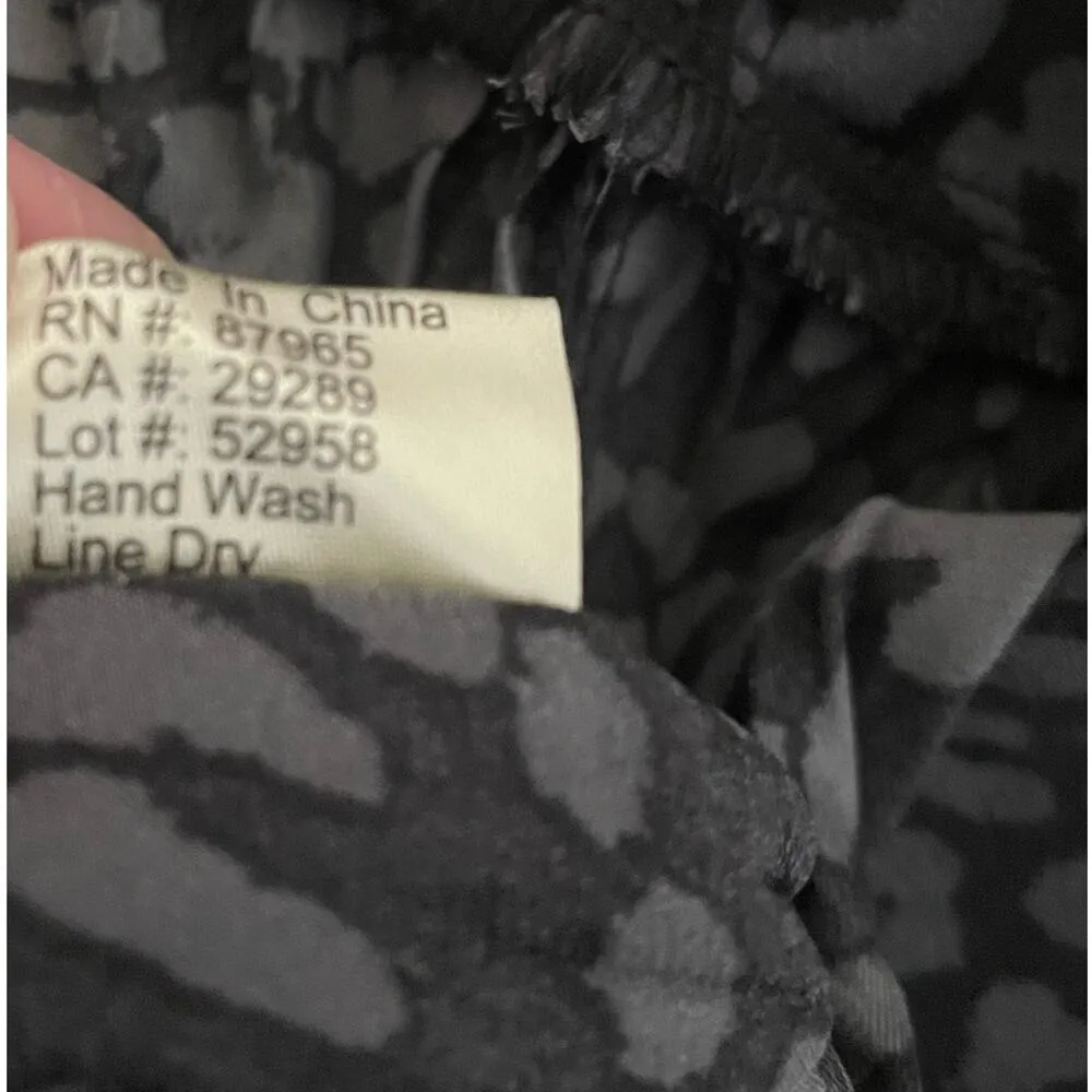 Boutique Women Maxi Skirt M‎ Black Gray Cheetah Crinkle Boho Festival Witchycore - Image 9