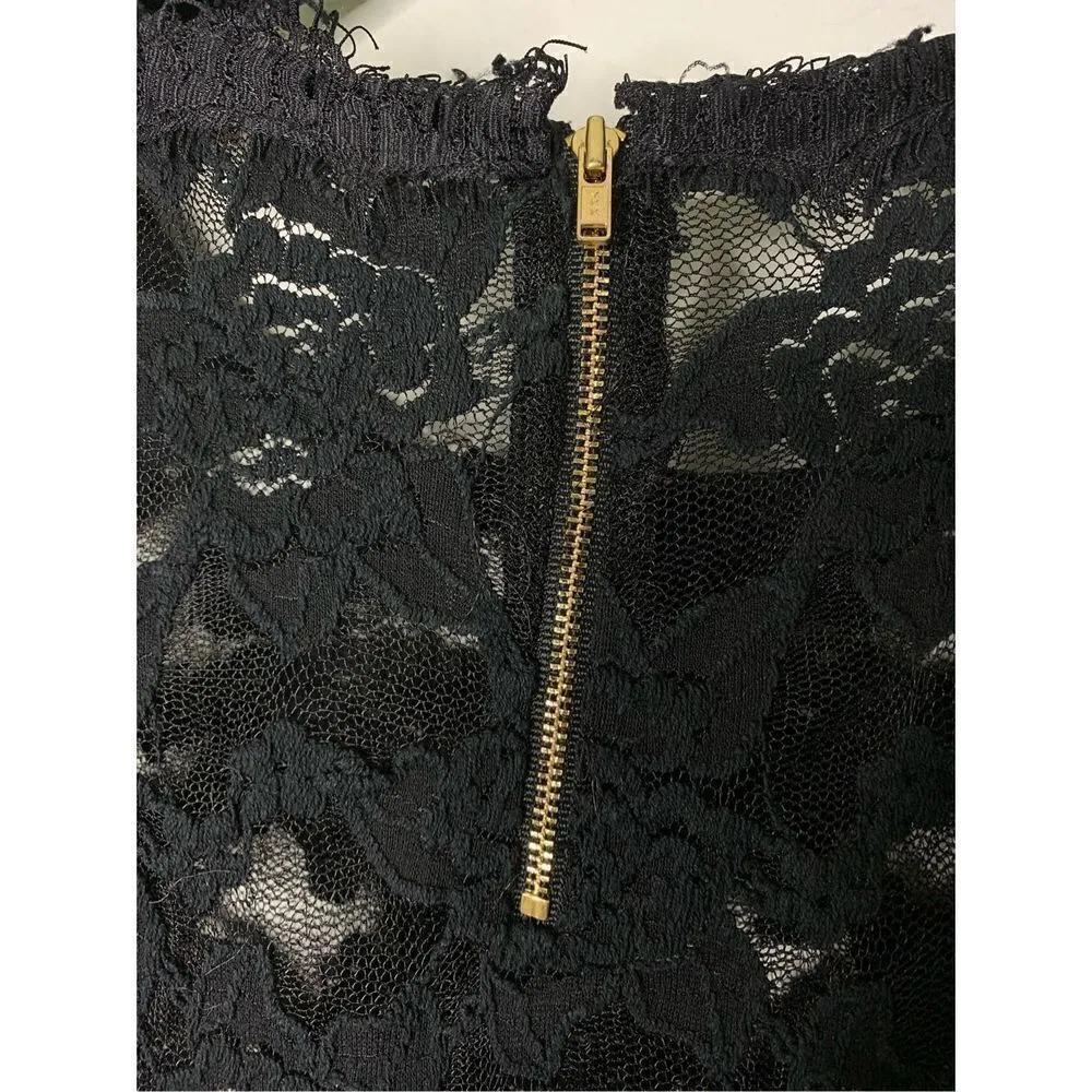 Rebecca Taylor dress floral lace black women's size 0 - Image 5