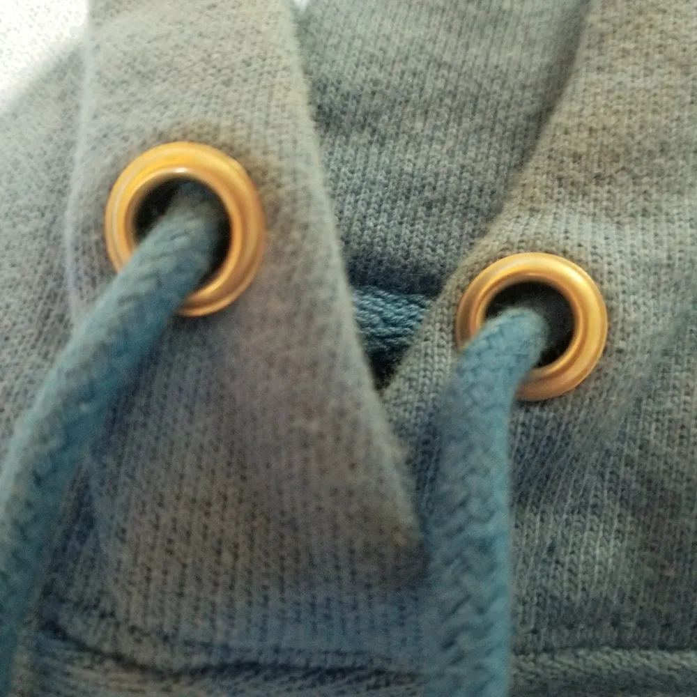 {L} Champion Reverse Weave Blue Drawstring Hoodie - Image 6