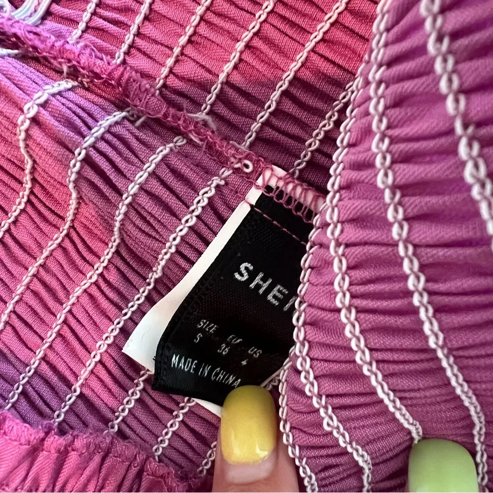 High Waist Pink Mini Skirt Size Small - Image 3