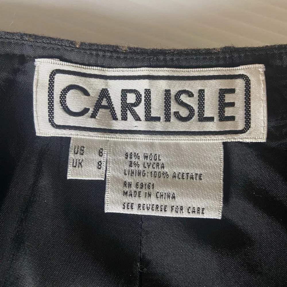 Vtg Carlisle Womens Wool High Waist Gray Brown‎ Pinstripe Trouser Pants Size 6 - Image 5