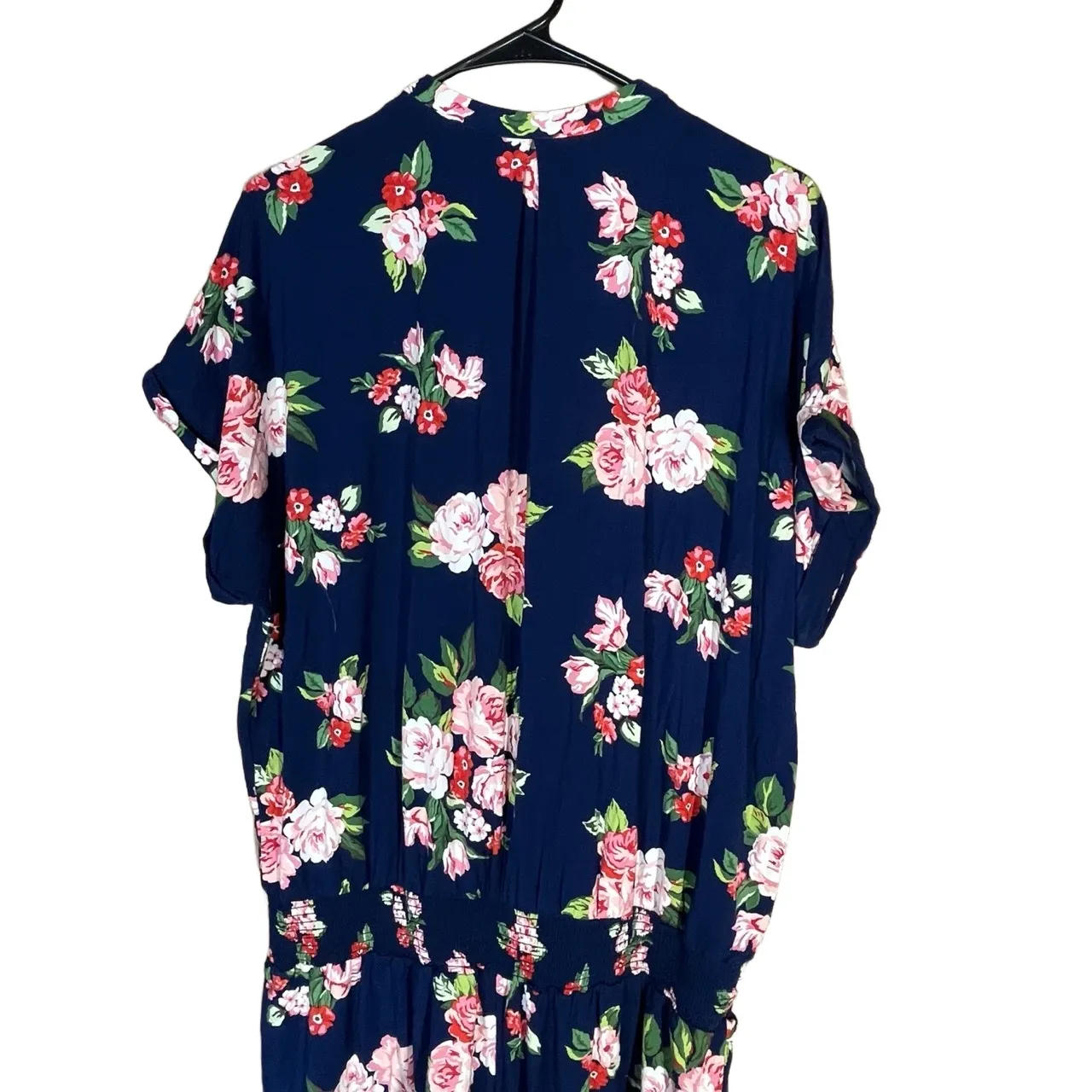 NWT Matilda Jane Blue Floral Pattern Button Front Short Sleeve‎ Romper Large - Image 9