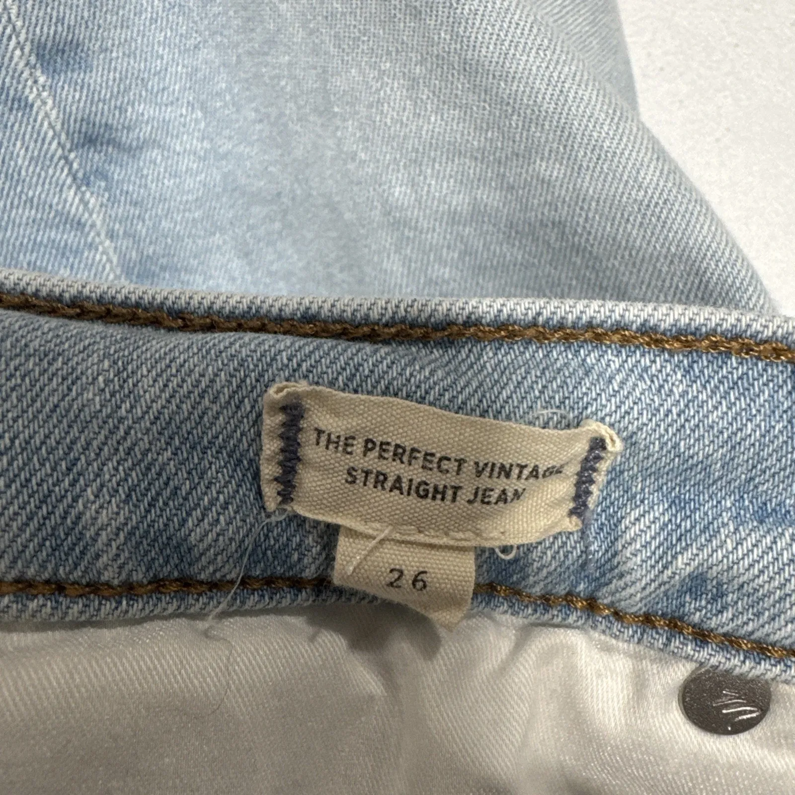 Madewell The Perfect Vintage Straight Jean Womens 26 Distressed Light Blue Denim - Image 7