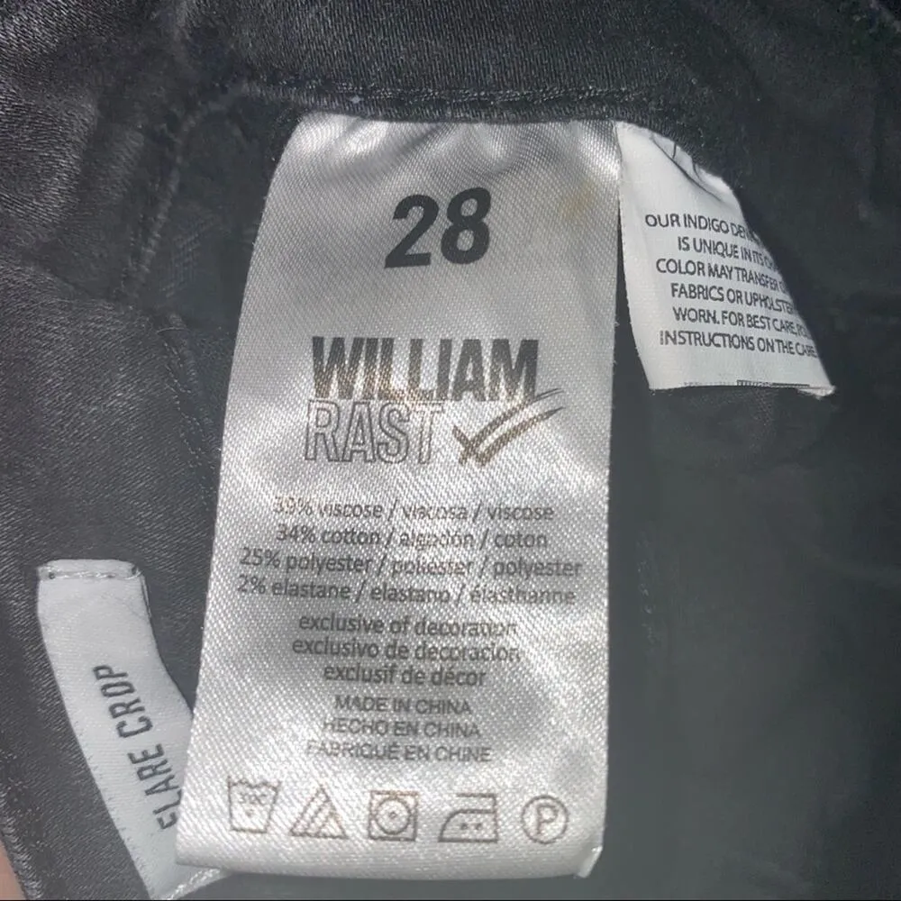 William Rast  cropped raw hem black jeans with white paint splatter design sz 28 - Image 11