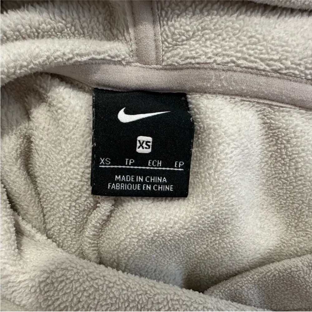 Nike Fleece Oatmeal Hooded Pullover XS - Image 6